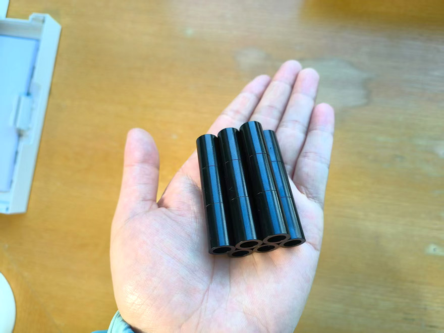 径向3对极6极粘结空心圆柱转子磁铁 12x8x20mm